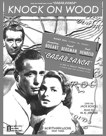 Sheet music cover Knock on Wood from the movie Casablanca